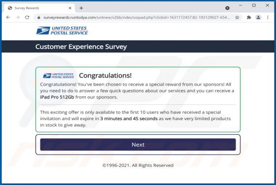 Customer Experience Survey POP-UP Scam