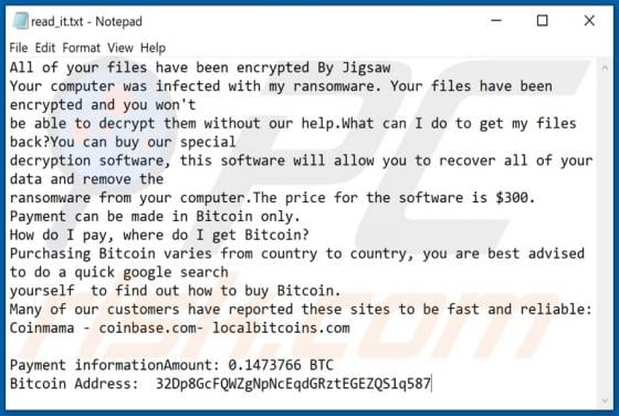 Jigsaw (Chaos) Ransomware