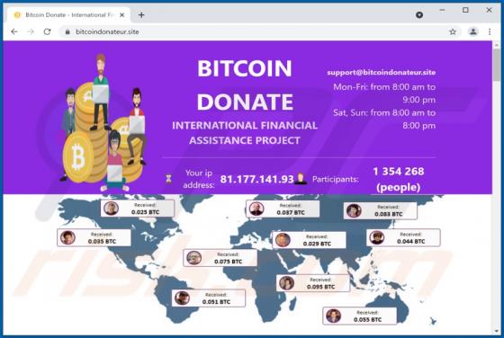 BITCOIN DONATE POP-UP Scam
