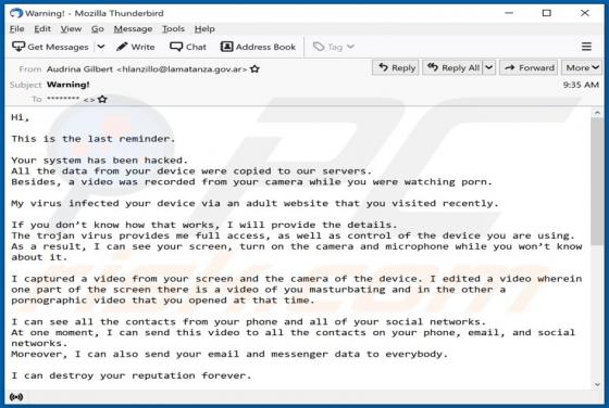 This Is The Last Reminder Email Scam