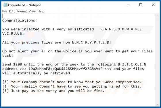 Kcry Ransomware