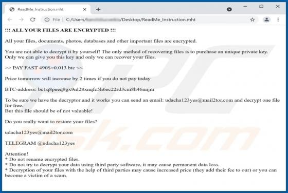 Udacha Ransomware