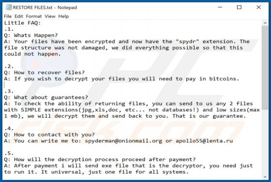 Spydr Ransomware