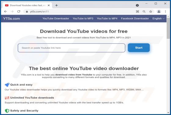 Yt5s.com Suspicious Website
