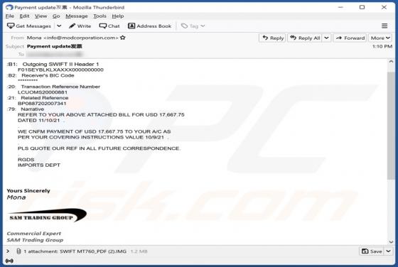 SAM Trading Group Email Virus