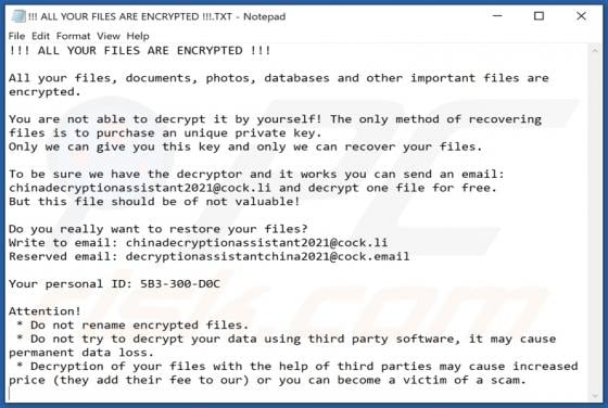 Decryptionassistant Ransomware