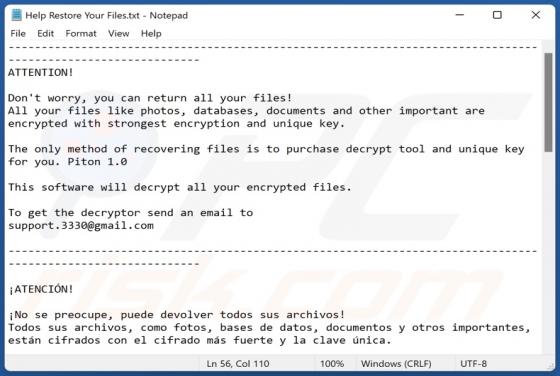 Piton Ransomware