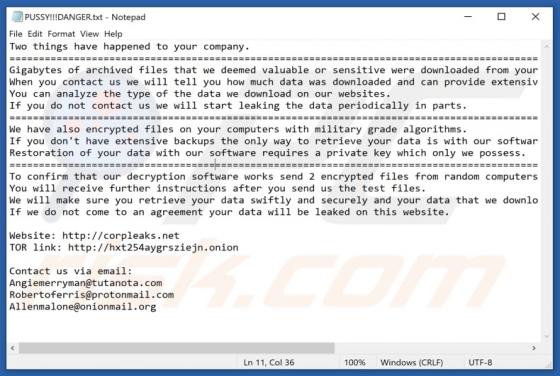 PUSSY Ransomware