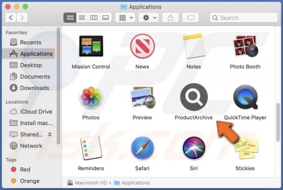 ProductArchive Adware (Mac)