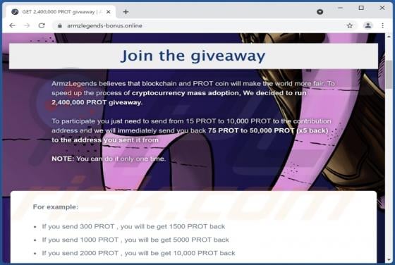PROT Giveaway Scam