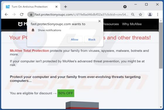 Protectionyoupc.com Ads