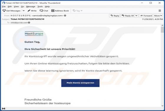HostEurope Email Scam