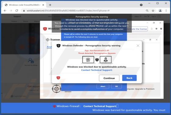 Pornographics Security Warning POP-UP Scam