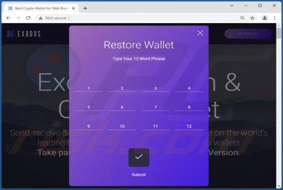 Exodus Restore Wallet Scam