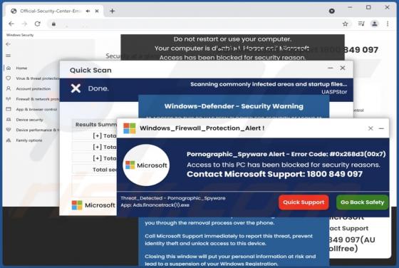 Pornographic Spyware Alert POP-UP Scam