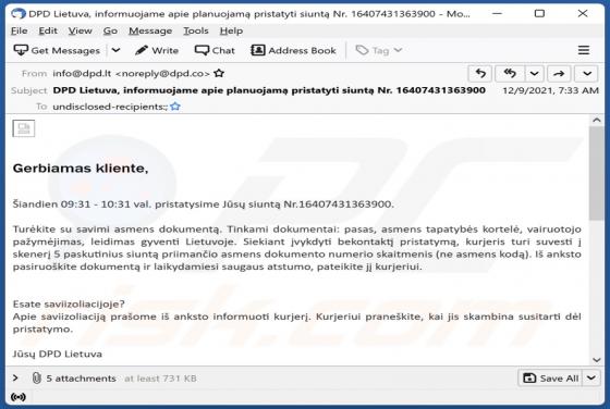 DPD Lietuva Email Virus