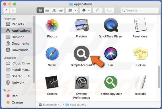 SimpleAccount Adware (Mac)