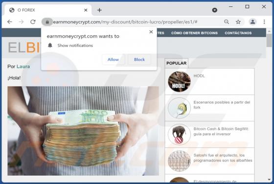 Earnmoneycrypt.com Ads
