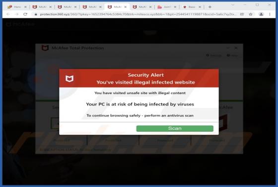 You've Visited Illegal Infected Website POP-UP Scam