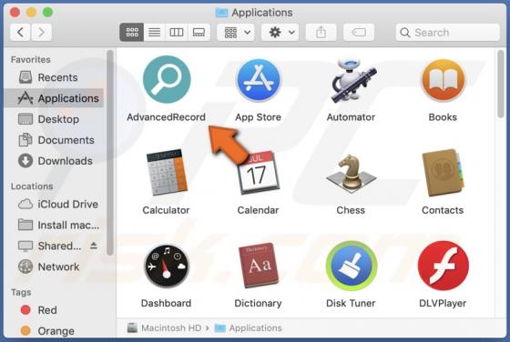AdvancedRecord Adware (Mac)