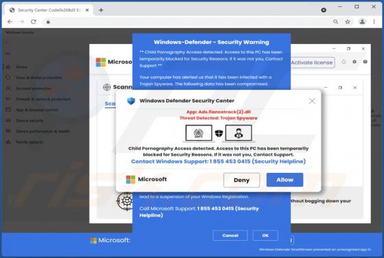 Child Pornography Access Detected POP-UP Scam