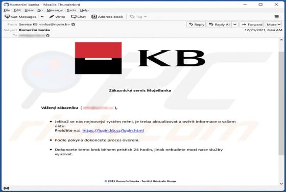 MojeBanka Email Scam