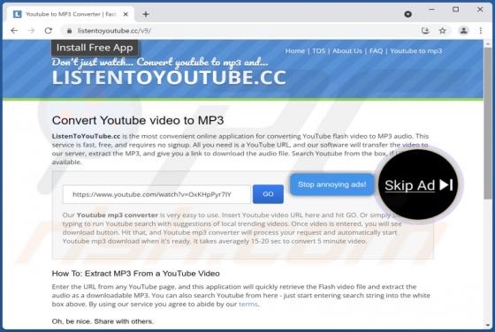 Listentoyoutube.cc Ads