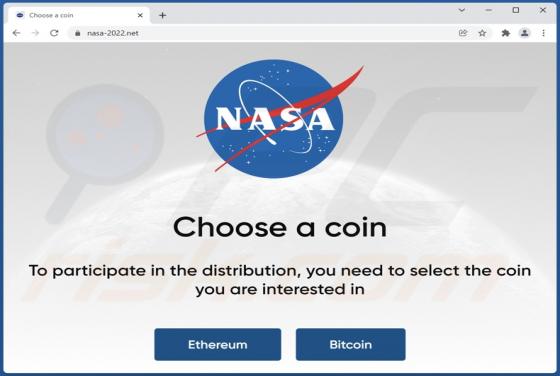 NASA ETH and BTC Giveaway Scam