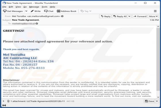 AIC Contracting Email Virus