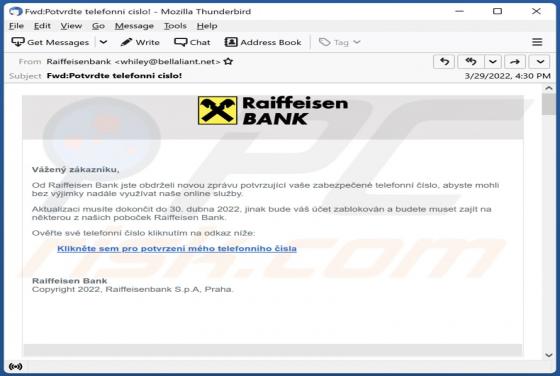 Raiffeisen Bank Email Scam