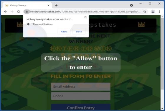 Victorysweepstakes.com Ads