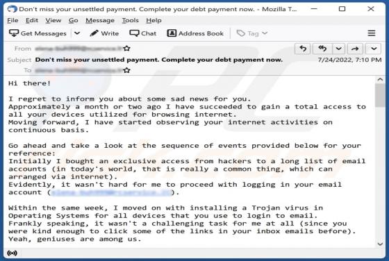 I Regret To Inform You About Some Sad News For You Email Scam