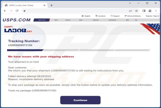 USPS POP-UP Scam