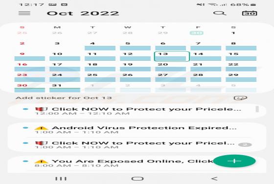 Deceptive Calendar Events Virus (Android)
