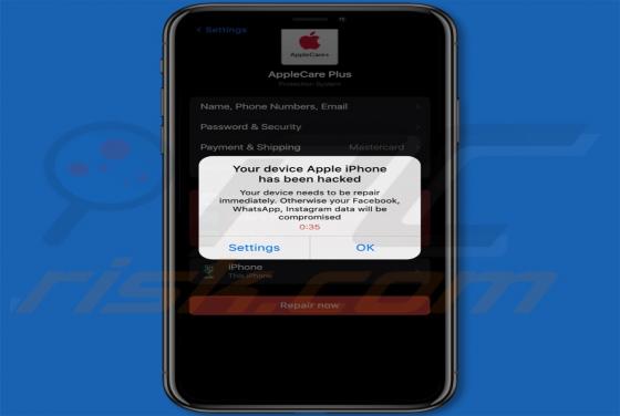 Your Device Apple iPhone Has Been Hacked POP-UP Scam (Mac)