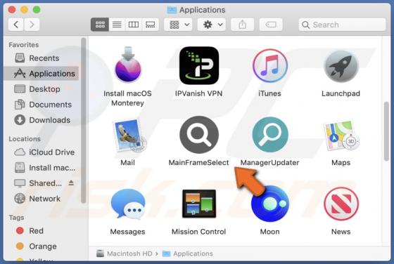 MainFrameSelect Adware (Mac)