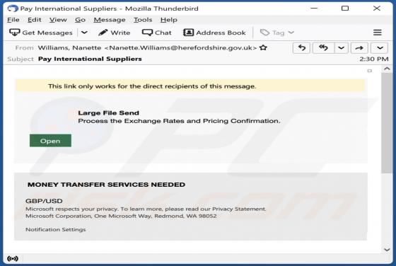 Large File Send Email Scam