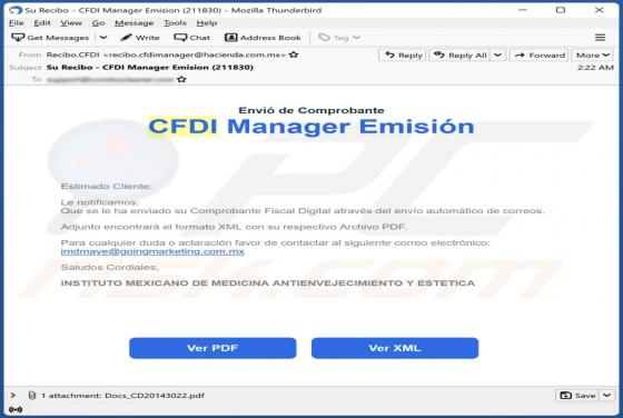 CFDI Manager Emisión Email Scam