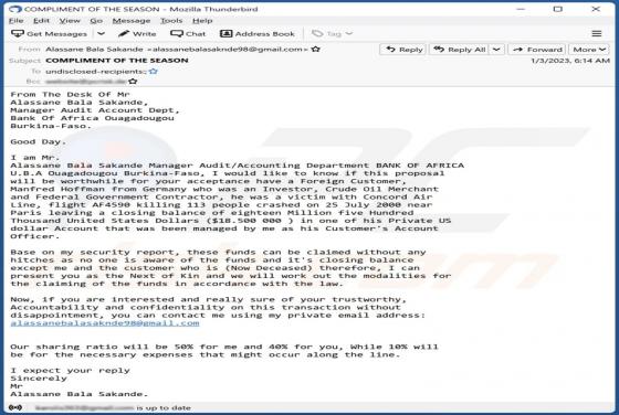 Next Of Kin Email Scam