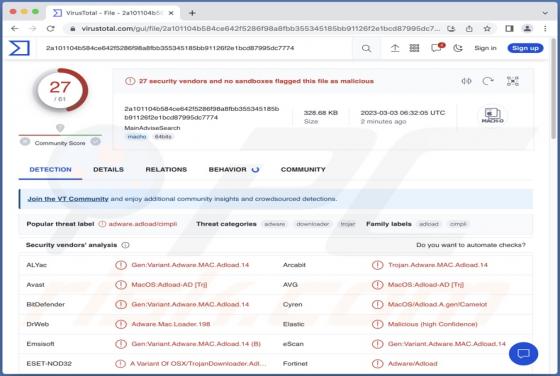 MainAdviseSearch Adware (Mac)