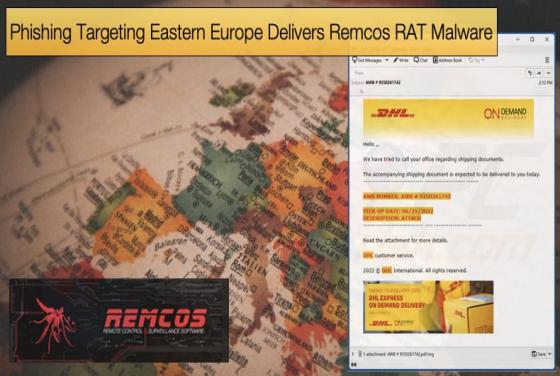 Phishing Campaign Targeting Eastern Europe Delivers Remcos RAT Malware