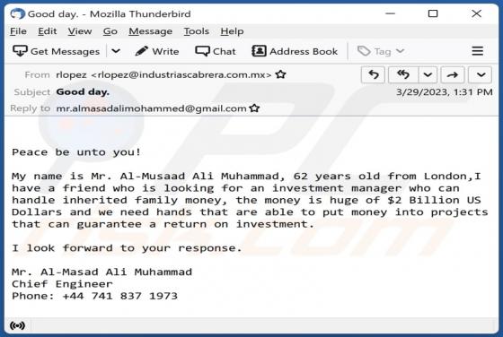 Investment Manager Email Scam