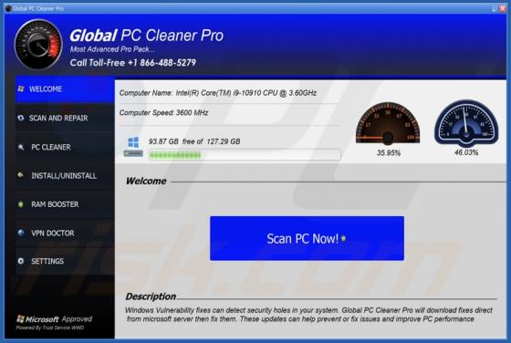 Global PC Cleaner Pro Unwanted Application