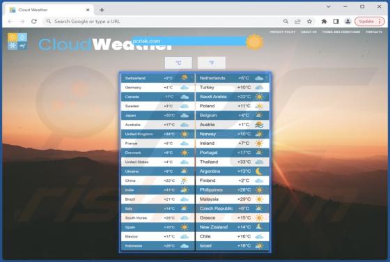 Cloud Weather Browser Hijacker