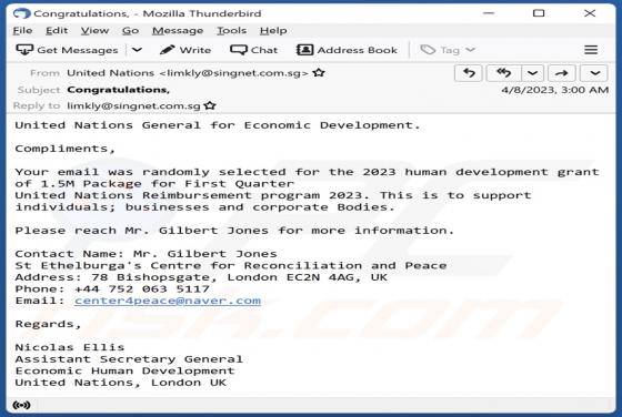 Human Development Grant Email Scam