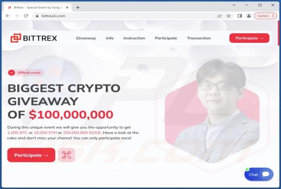 Bittrex Crypto Giveaway POP-UP Scam