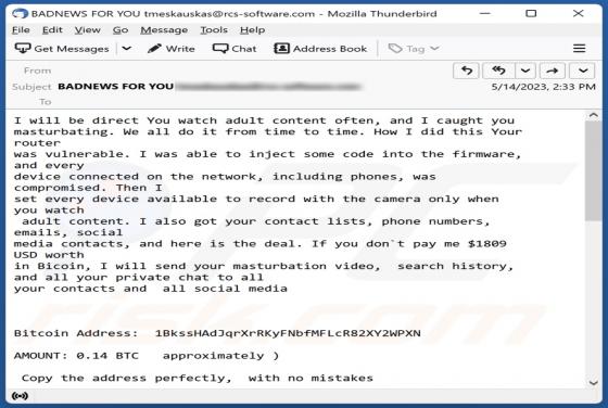 I Will Be Direct You Watch Adult Content Email Scam