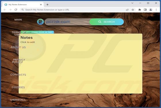 My Notes Extension Browser Hijacker