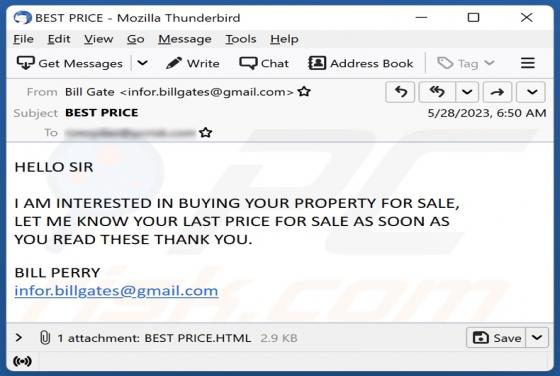 Interested In Buying Your Property Email Scam
