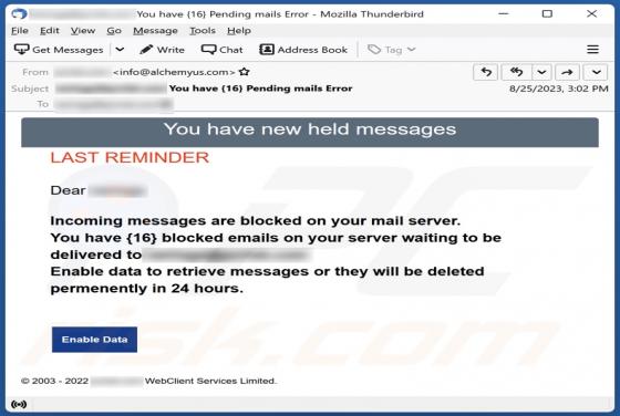 You Have New Held Messages Email Scam
